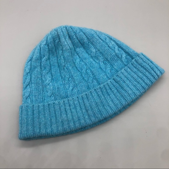 J. Crew Cashmere Angora Blue Beanie Hat